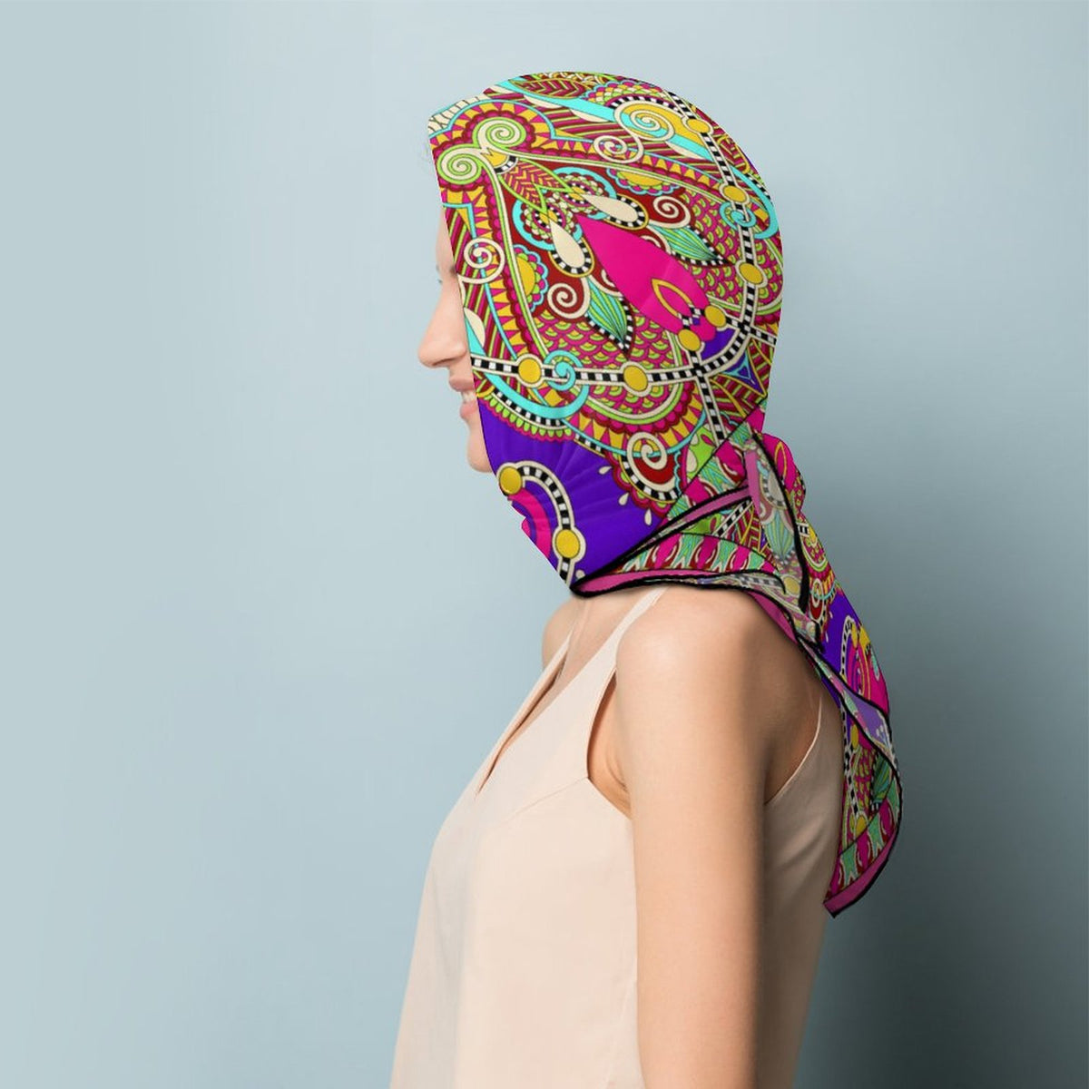 Hot Pink Women's Bohemian Scarf, a fabulous explosion of multicolored fun pattern!