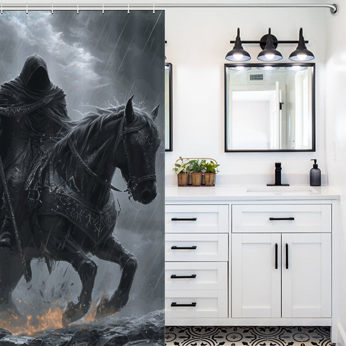 Elden Ring Cloaked Knight Shower Curtain-Gamer merch, Age of sigmar