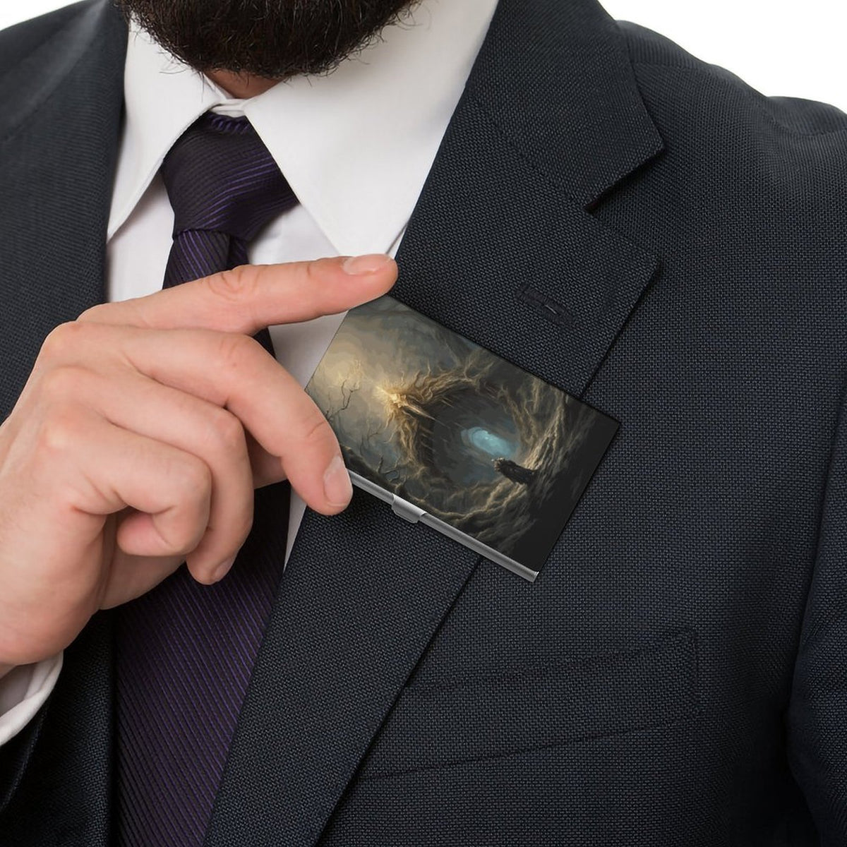 Elden Ring Warrior Business Card Holder: Dark Souls Gothic Gamer Gift