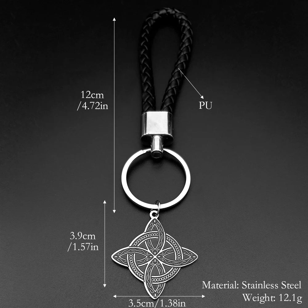Witch Knot Keyring ā Stainless Steel Slavic Protection Amulet Keychain