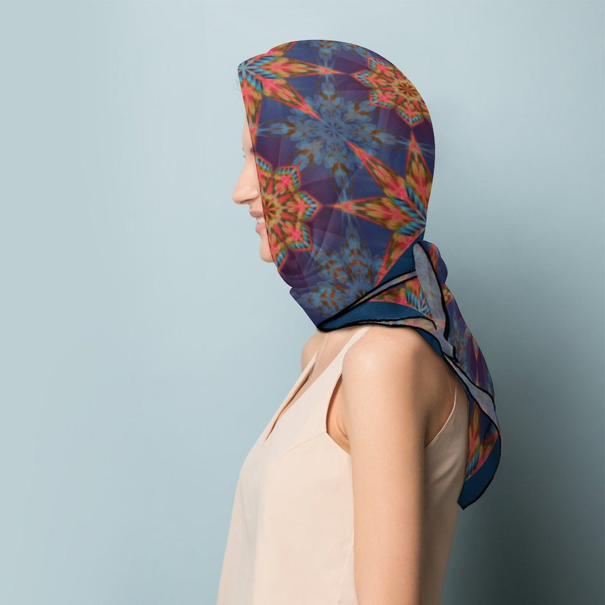 Midnight Starburst Women's Scarf, a fabulous explosion of multicolored fun pattern!