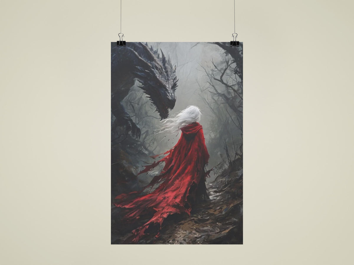 Manon and Dragon Silk Poster: Throne of Glass Inspired Fantasy Art Fierce Artwork Sarah J. Maas Acotar Merch Book Nook Booktok Literary Gift