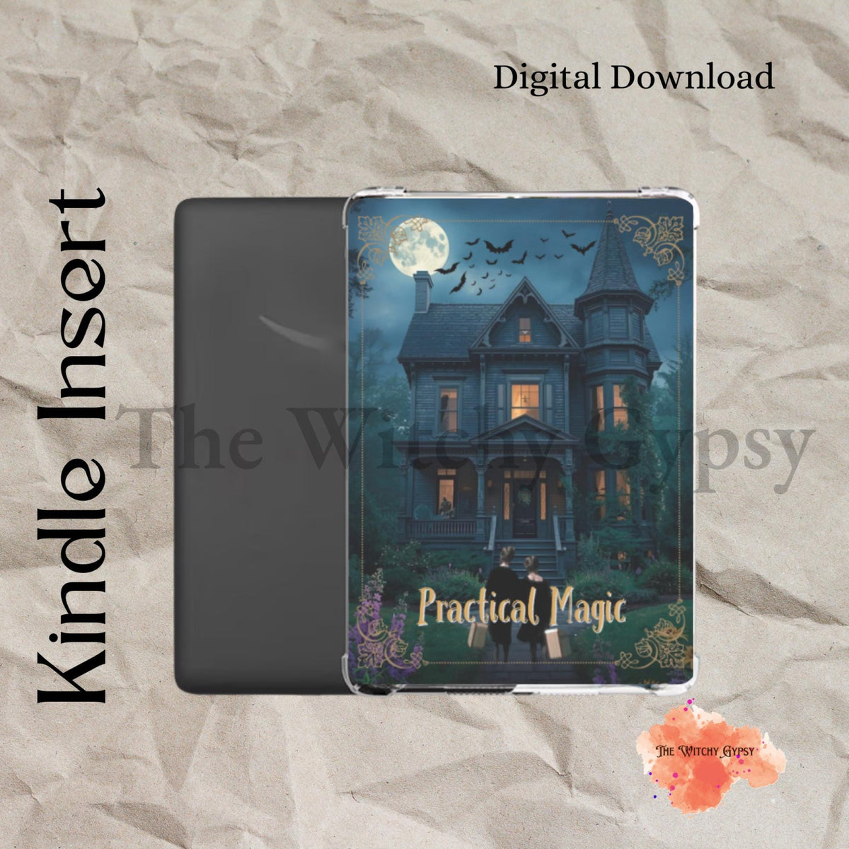 Practical Magic Kindle Insert: Reversible E-Reader Case Insert 5x7