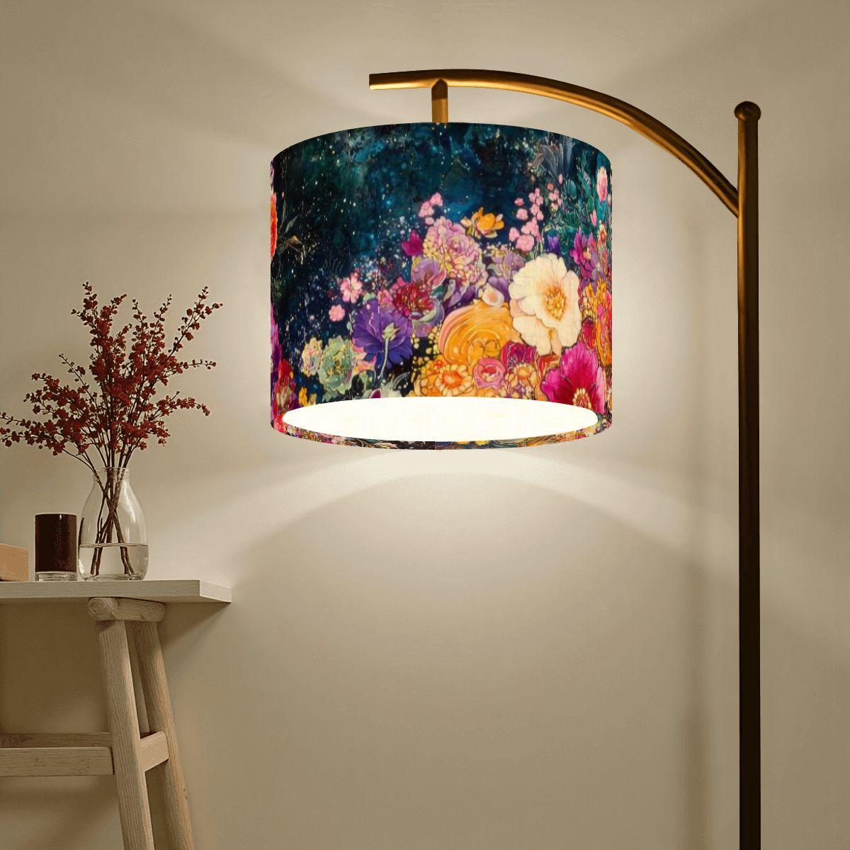 Celestial Floral Arc Floor Lamp (Made in USA) Dark Academia Victorian Decor