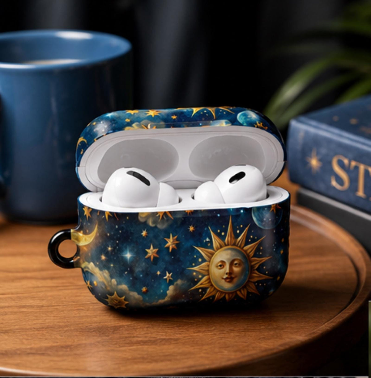 Tech Lover Gift Celestial AirPod Case Polycarbonate Earbud Holder Geeky Earphone Case Gift for Gamers Gift Idea Magical AirPod Cover for Her