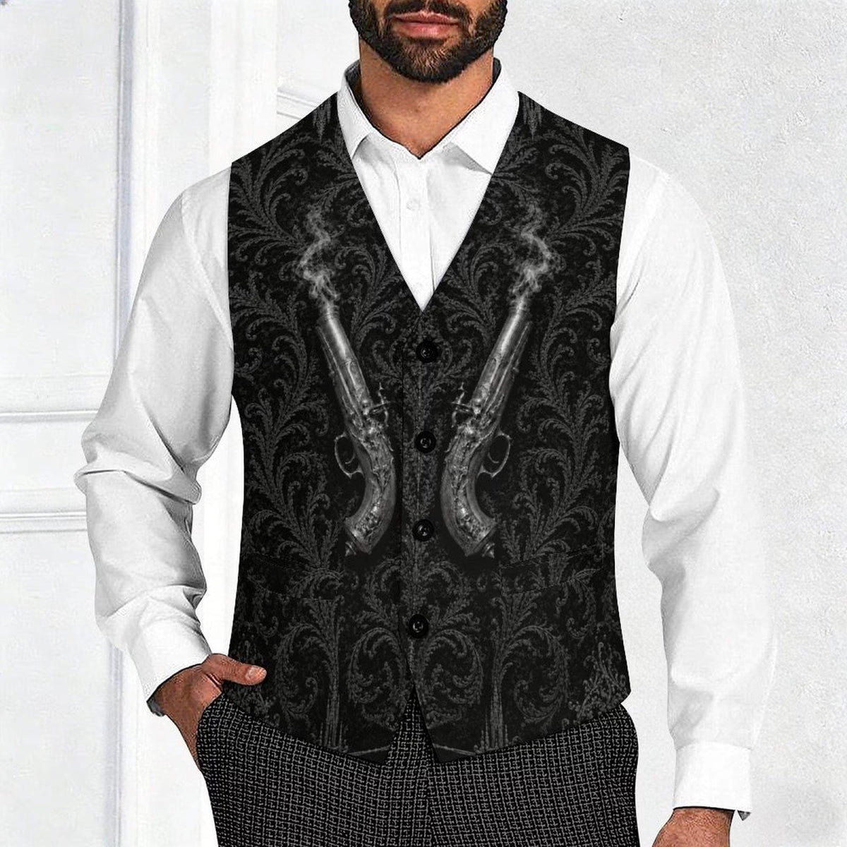 Father of Mayhem Route 66 Goth Clothes Vest Backroom Menswear Southern Gothic Gift Idea for Boyfriend Green Vest Western Cool Dads Club