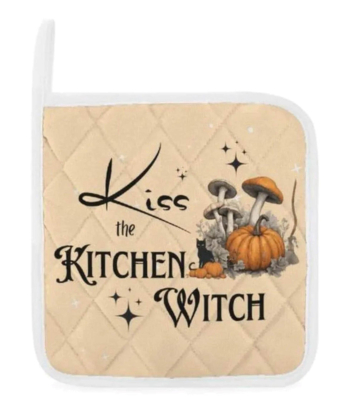 Kitchen Witch Oven Mitts & Pot Holder Set for Spooky Cook Gift Pagan Black Magick Witchy Cookware Gift Gothic Home Chef Occult Kitchen Gear
