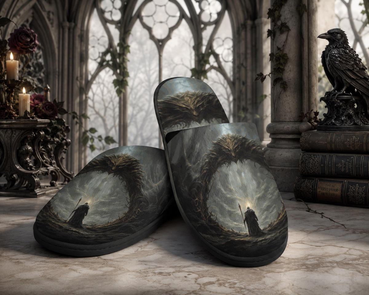 Age of Sigmar Flannel Slippers Gift Idea for Teen Boy Elden Ring Gifts for Gothic Gamer House Shoes Gaming Party Favor for Video Game Lover