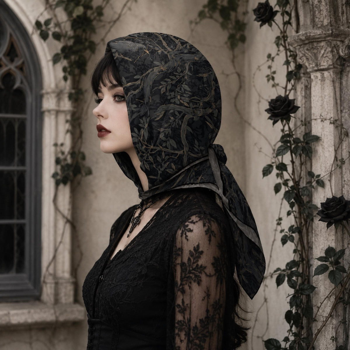 Corporate Goth Gift for you Crow Lovers Gothic Alt Clothing for Dark Academia Enthusiast William Morris Inspired Raven Witchcore Square