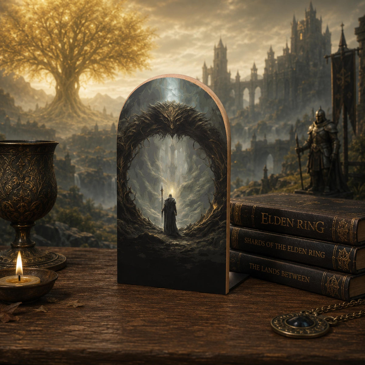 Age of Sigmar Wood Bookends Gift Idea for Gamer Elden Ring Party Favor Gaming Dark Souls Gamer Decor Forth Wing Pagan Christmas Gothic Gifts