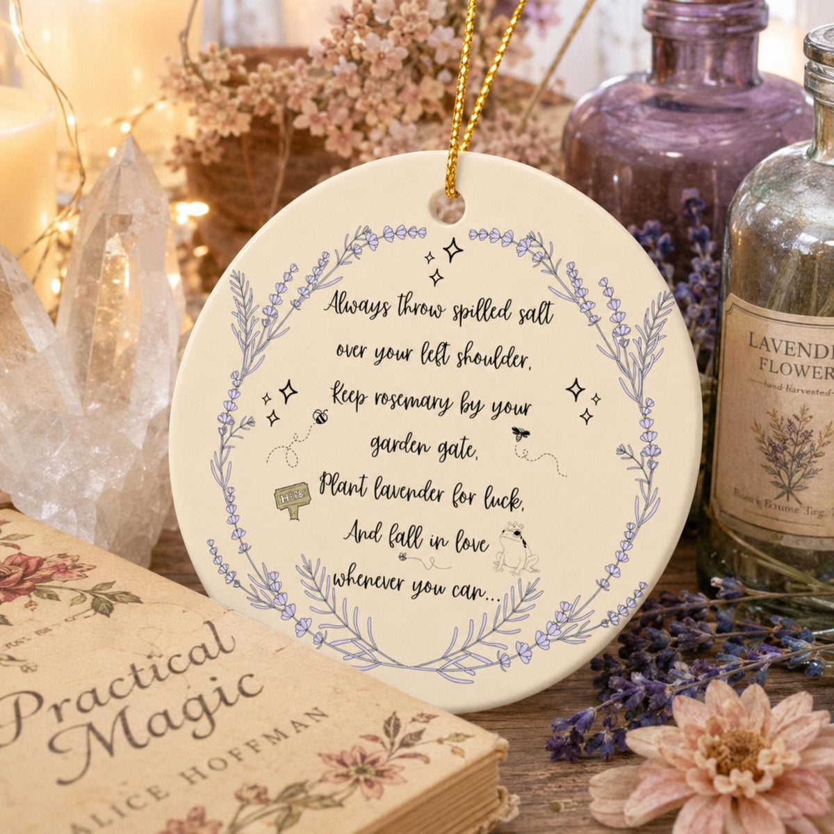 Perfect Gift for Practical Magic Enthusiast Spell Ornament Witchy Gift for the Holidays Witchy Pagan Winter Solstice Gift for Witch Bestie