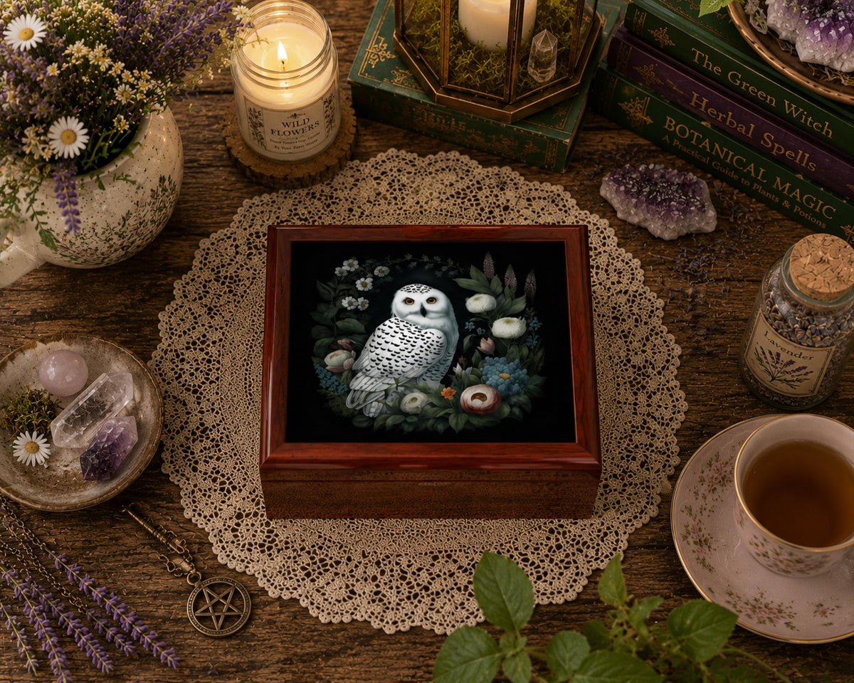Cottagecore Stash Box Witchy Vintage White Owl Jewelry Box Gift Idea for Mom Fairycore Keepsake Holder Unique Container Trinket Keeper Gift