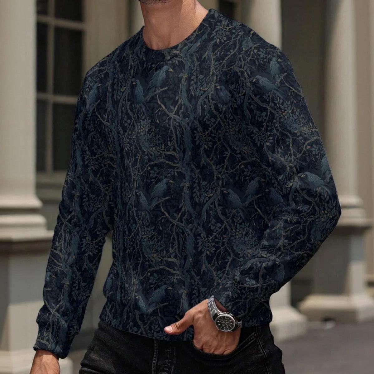 Gift for Boyfriend William Morris Crows Sweatshirt Plus Size Dark Academia Goth Clothes Christmas Gift for Him Edgar Allan Poe Birthdaygift