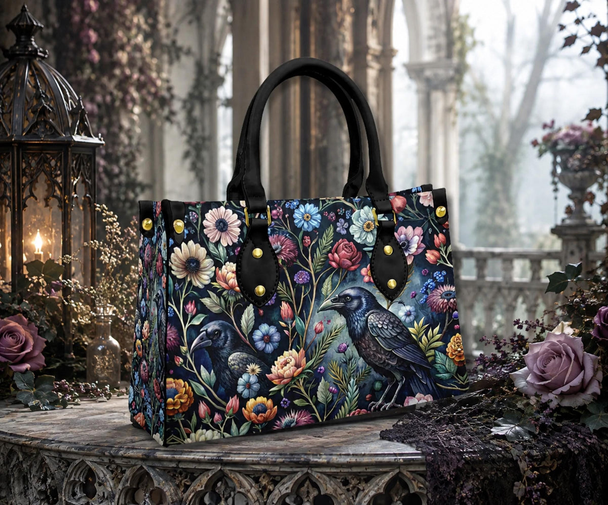 Edgar Allan Poe Gothic Victorian Witchy Accessories Crow Bag Vibrant William Morris Inspired Tote Bag Dark Romance Vintage Whimsigoth Purse