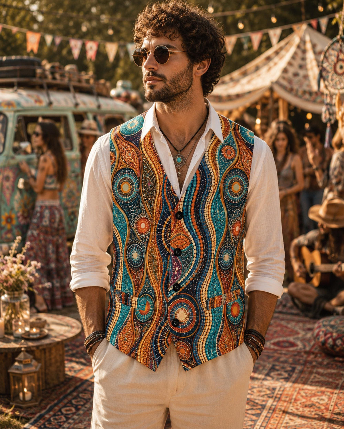 Hippy Vest Boho Formal Groomsman Plus Size Ren Faire Wedding Guest Father of the Bride Gift for Dad Victorian Vest Groomsman Cool Dads Club