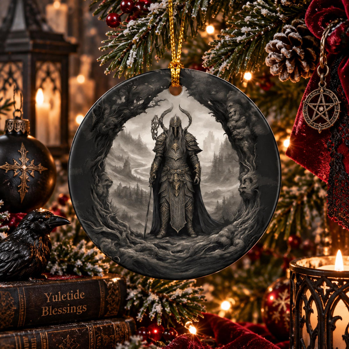 Great Gift Idea for Gamer Elden Ring Warrior King Christmas Season Ornament Dark Souls Gothic Video Game Decor Gift for Son for the Holidays
