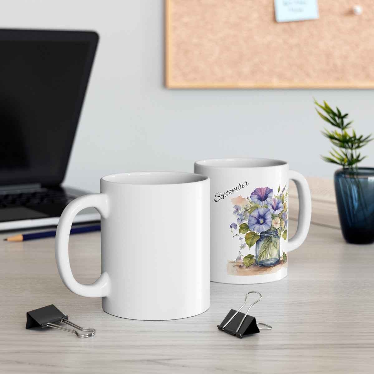 September Ceramic Mug, 11oz, September Birth flower Ceramic Mug - The Witchy Gypsy