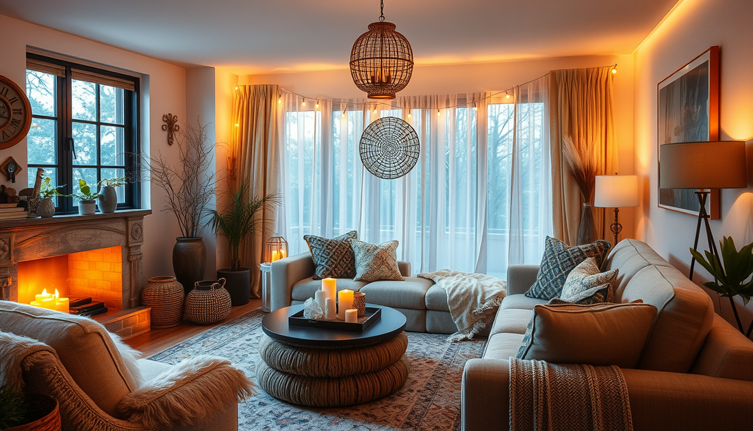 Stellar Boho Interiors: Designing a Witchy Home with Luminous Lighting, Crystal Grids, and a Travel-Ready Capsule Wardrobe