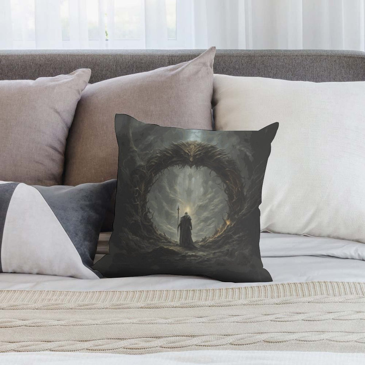 Elden Ring Gamer Plush Throw Pillow Cover: Dark Souls, Dragon Age Merch
