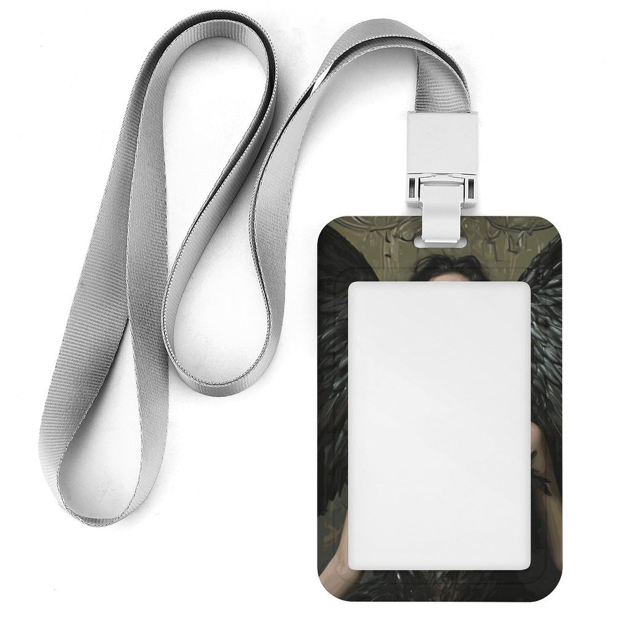 Dark Angel Lilith Vertical ID Badge Holder, Witchy ID Holder Lanyard Accessory