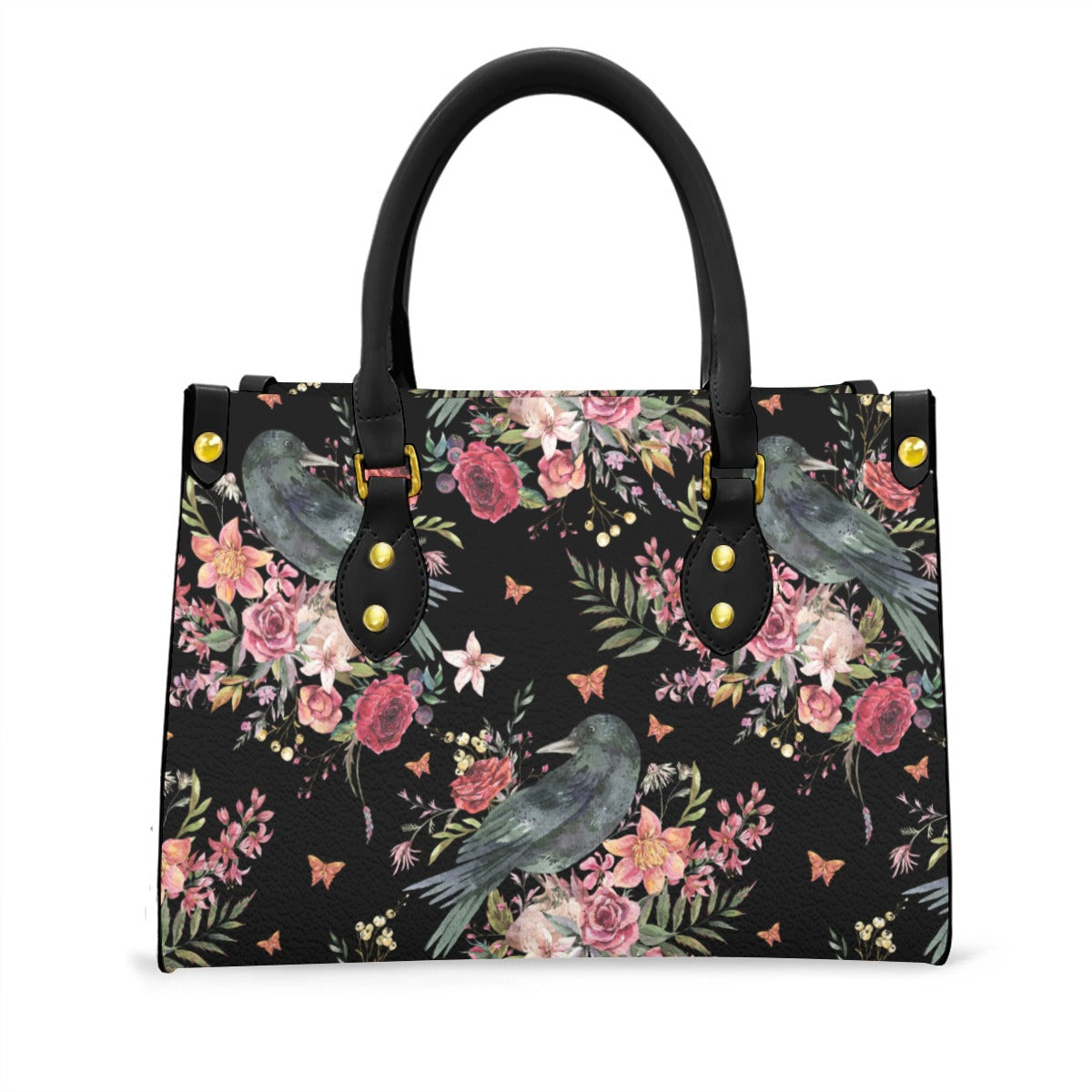Crows in Garden Tote Bag With Black Handle - Dark Academia Accessory