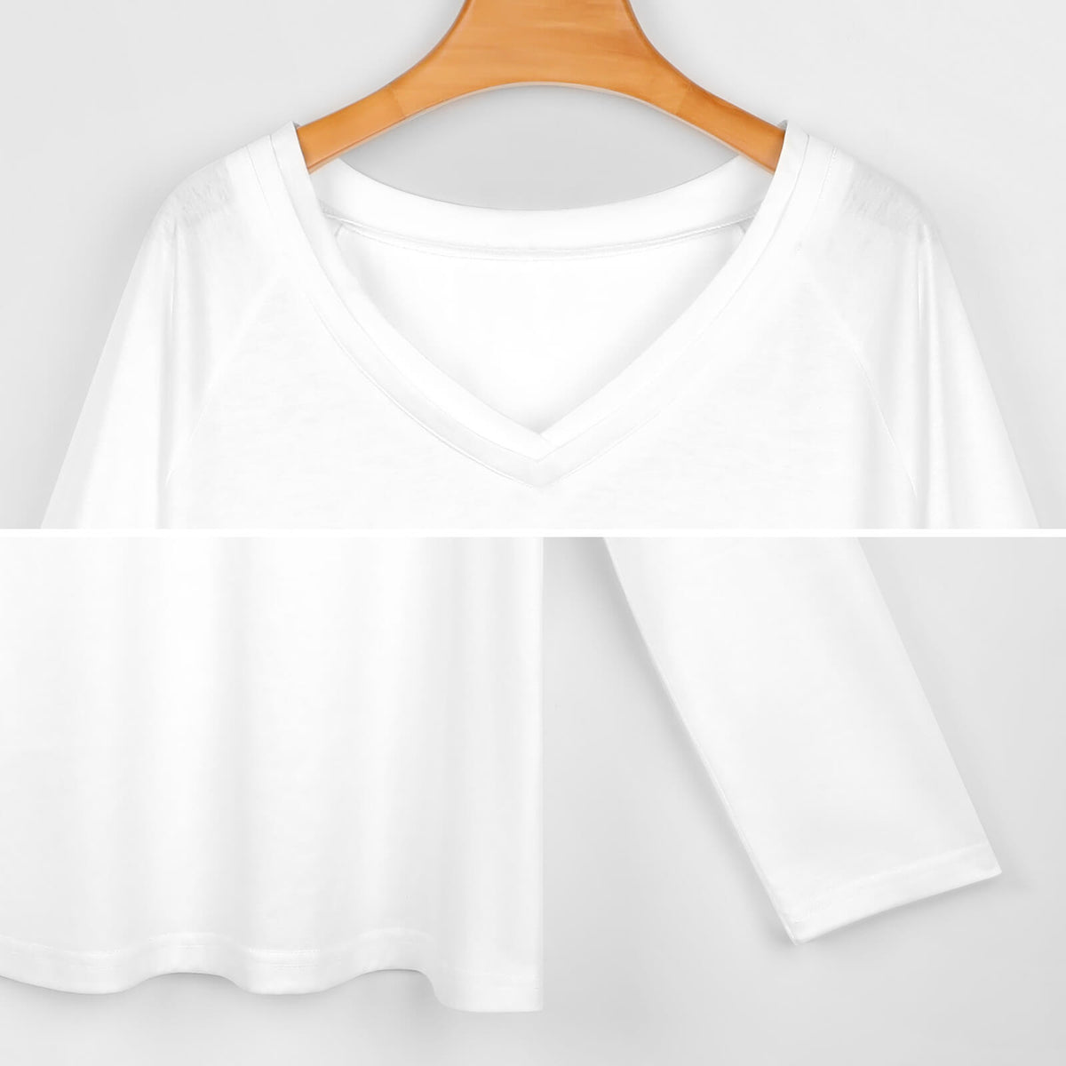 Crow V-neck Loose Long Sleeve T-shirt(All-Over Printing)