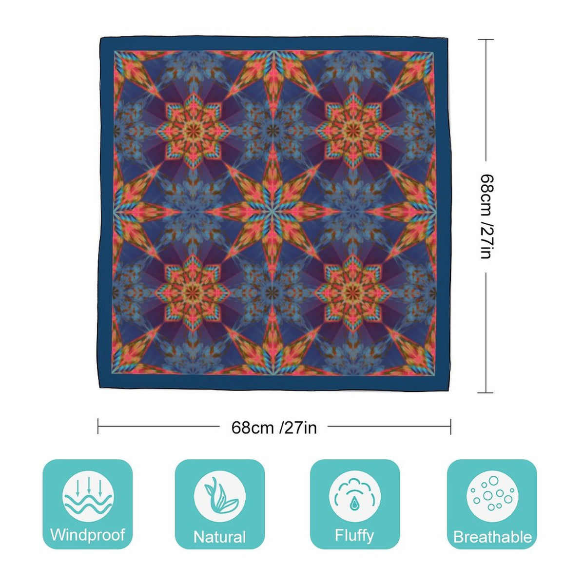 Midnight Starburst Women's Scarf, a fabulous explosion of multicolored fun pattern!