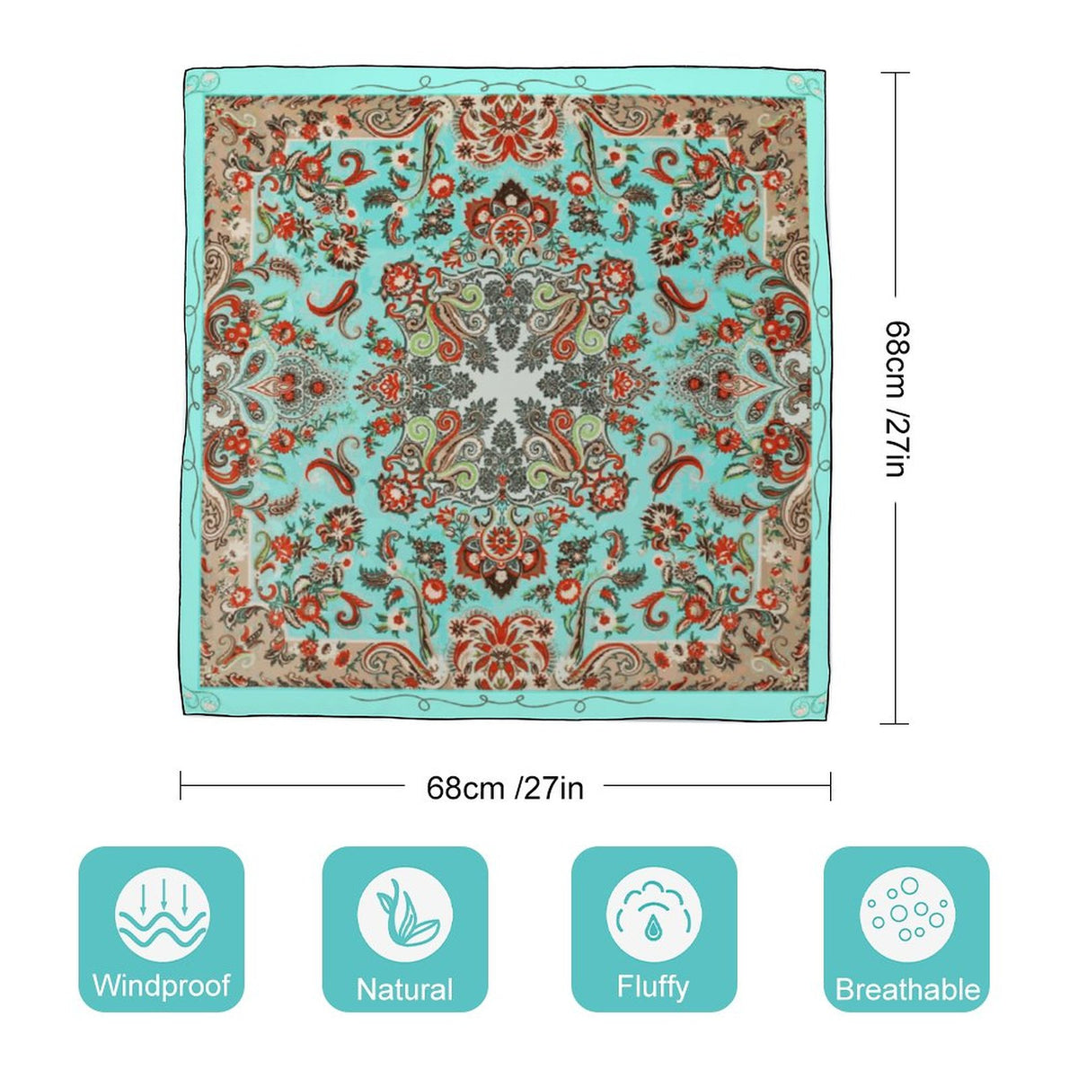 Turquoise in Paisley Scarf, a fabulous explosion of multicolored fun pattern!