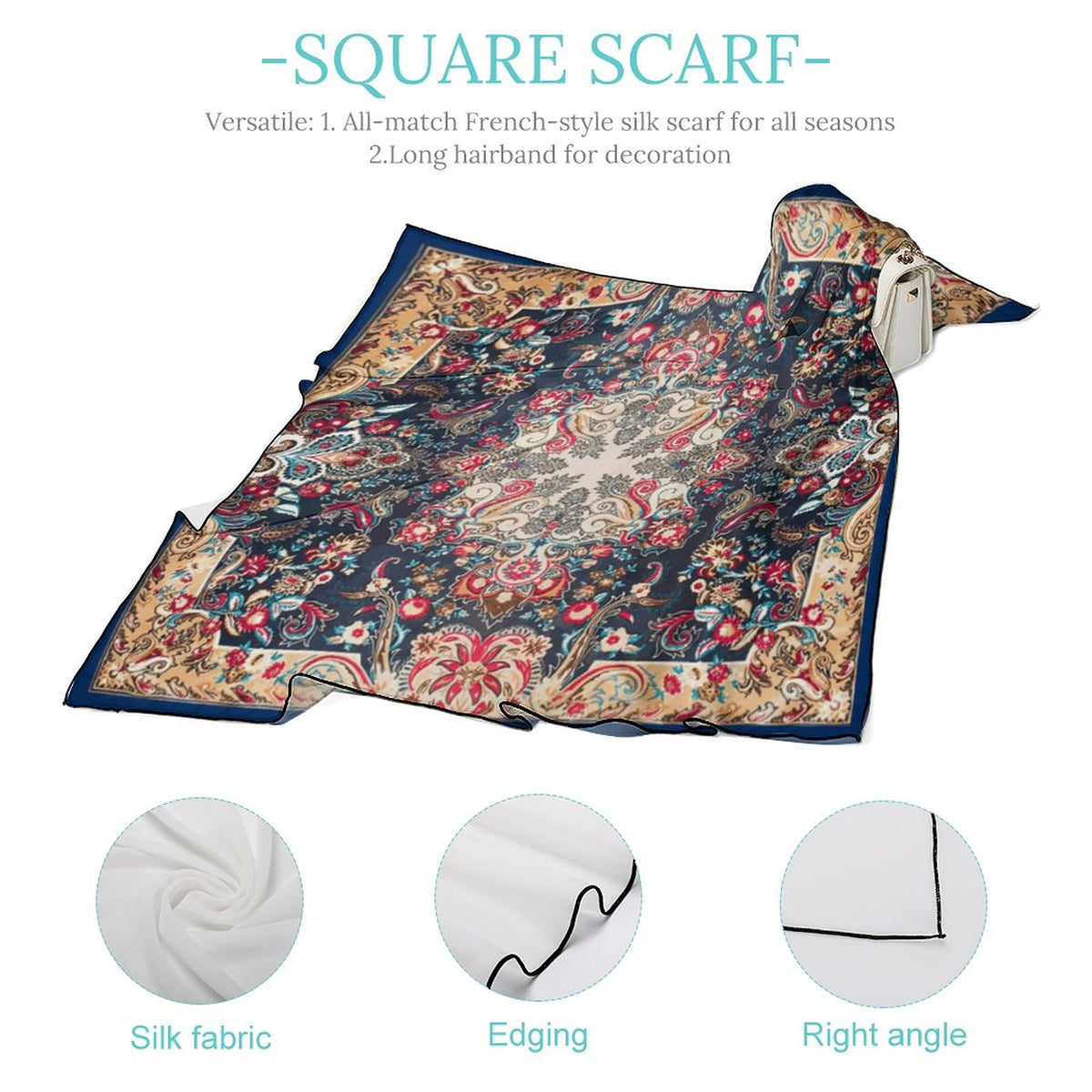 Paisley in Navy Women's Scarf, a fabulous explosion of multicolored fun pattern!