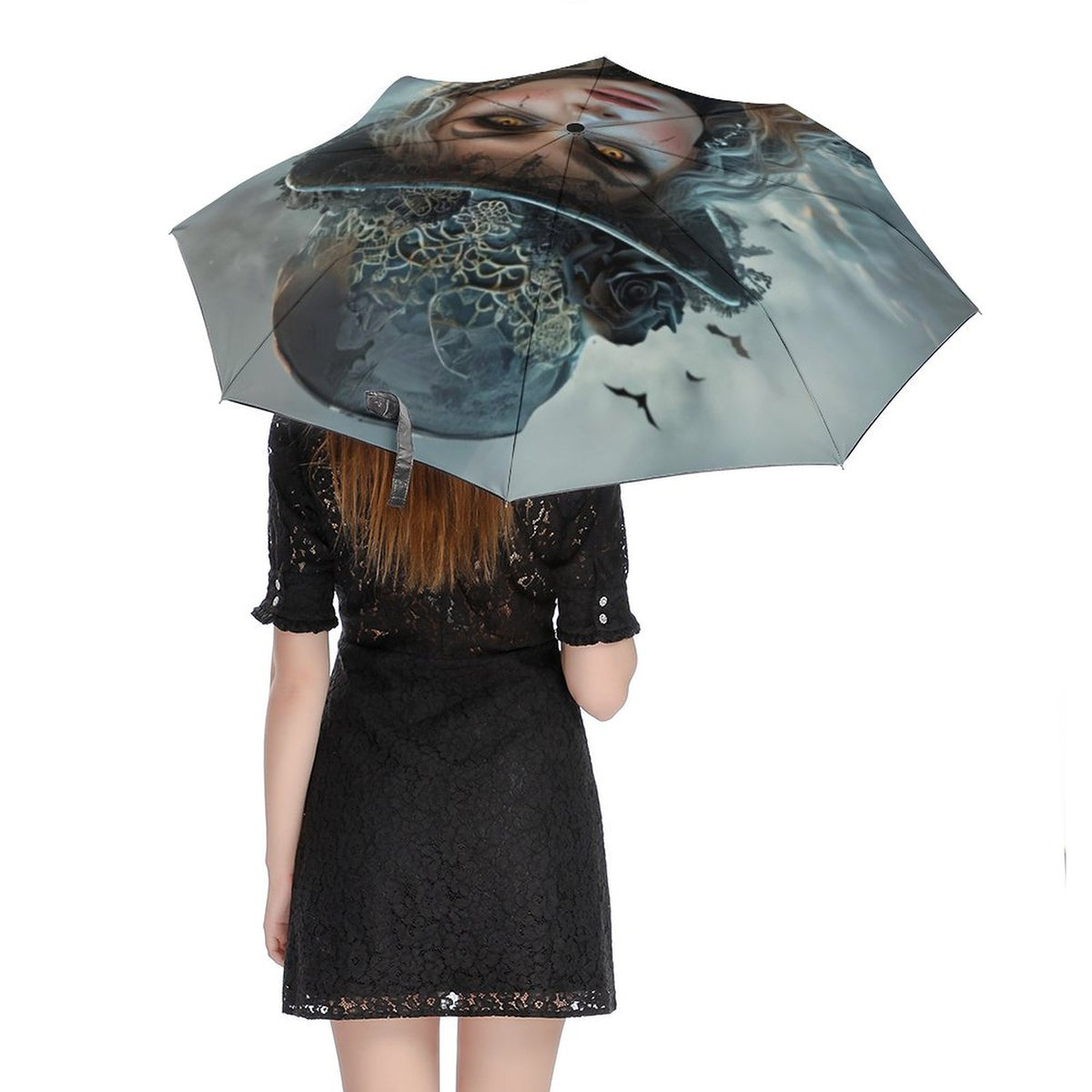 White Witch Auto Umbrella, witch essentials, stay spooky, girly halloween, witchcore decor