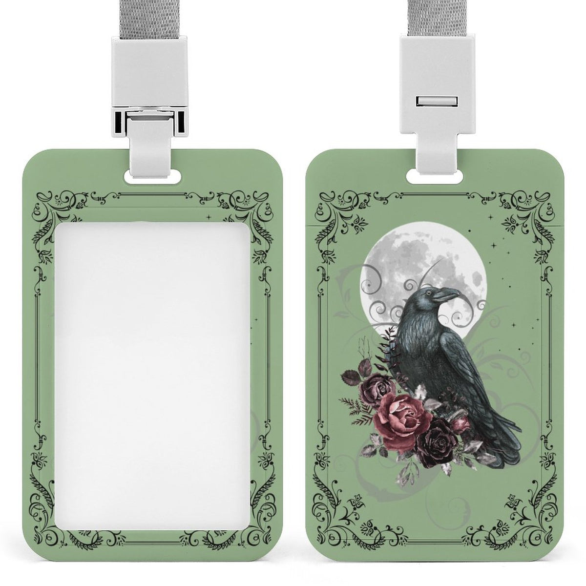 Vintage Crow Vertical ID Badge Holder