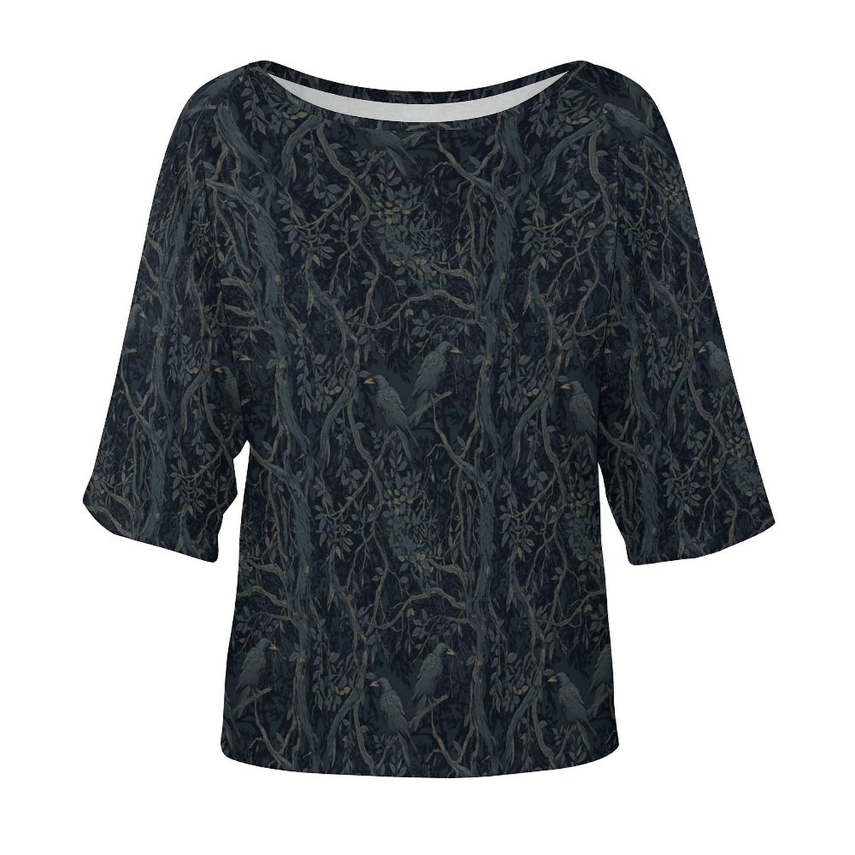 180gsm Women’s Off the Shoulder Half-Sleeve T-shirt BAT (All-Over Printing)