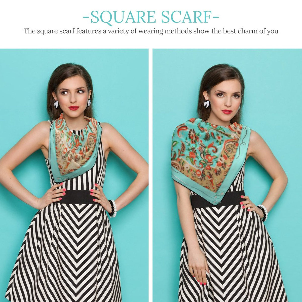 Turquoise in Paisley Scarf, a fabulous explosion of multicolored fun pattern!