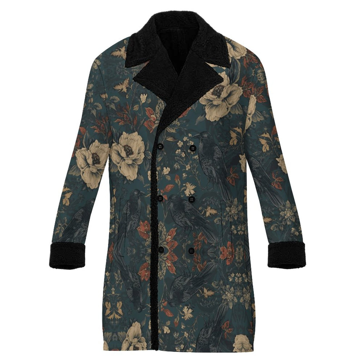 Dark Academia British Trench Coat - Edgar Allan Poe Inspired, Goth Menswear