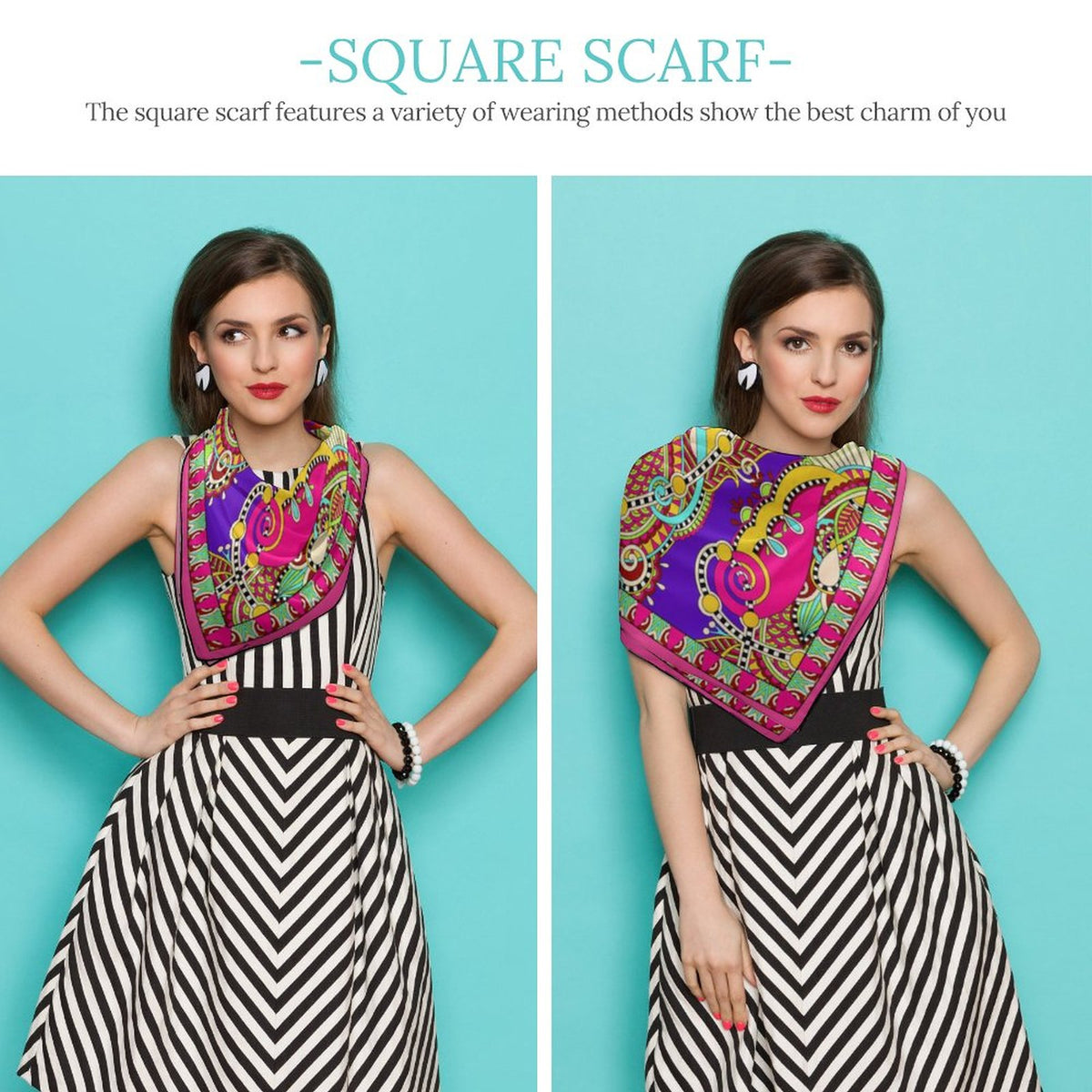 Hot Pink Women's Bohemian Scarf, a fabulous explosion of multicolored fun pattern!