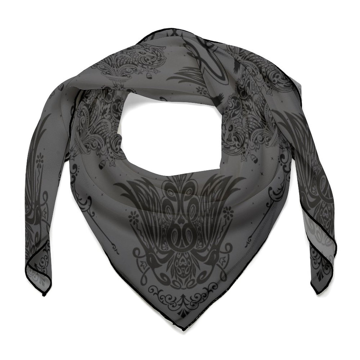 Gothic Crows New Fall 25 Colors Crow Scarf, Storm Grey Goth soft crow sarf, Crow printed handkerchief, Raven bandana headscarf Crow lover