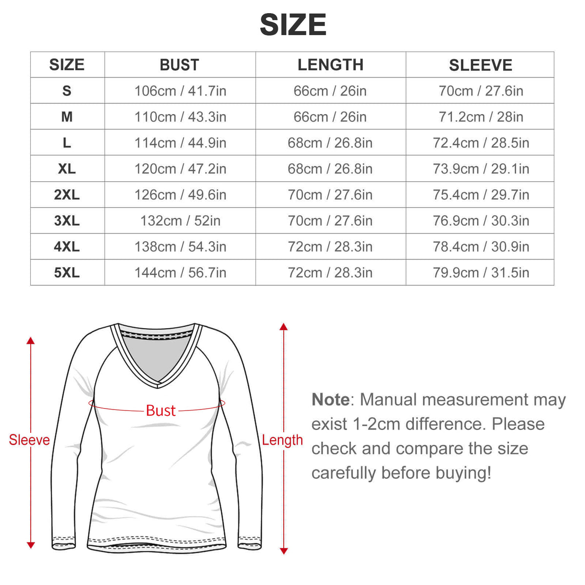 Crow V-neck Loose Long Sleeve T-shirt(All-Over Printing)