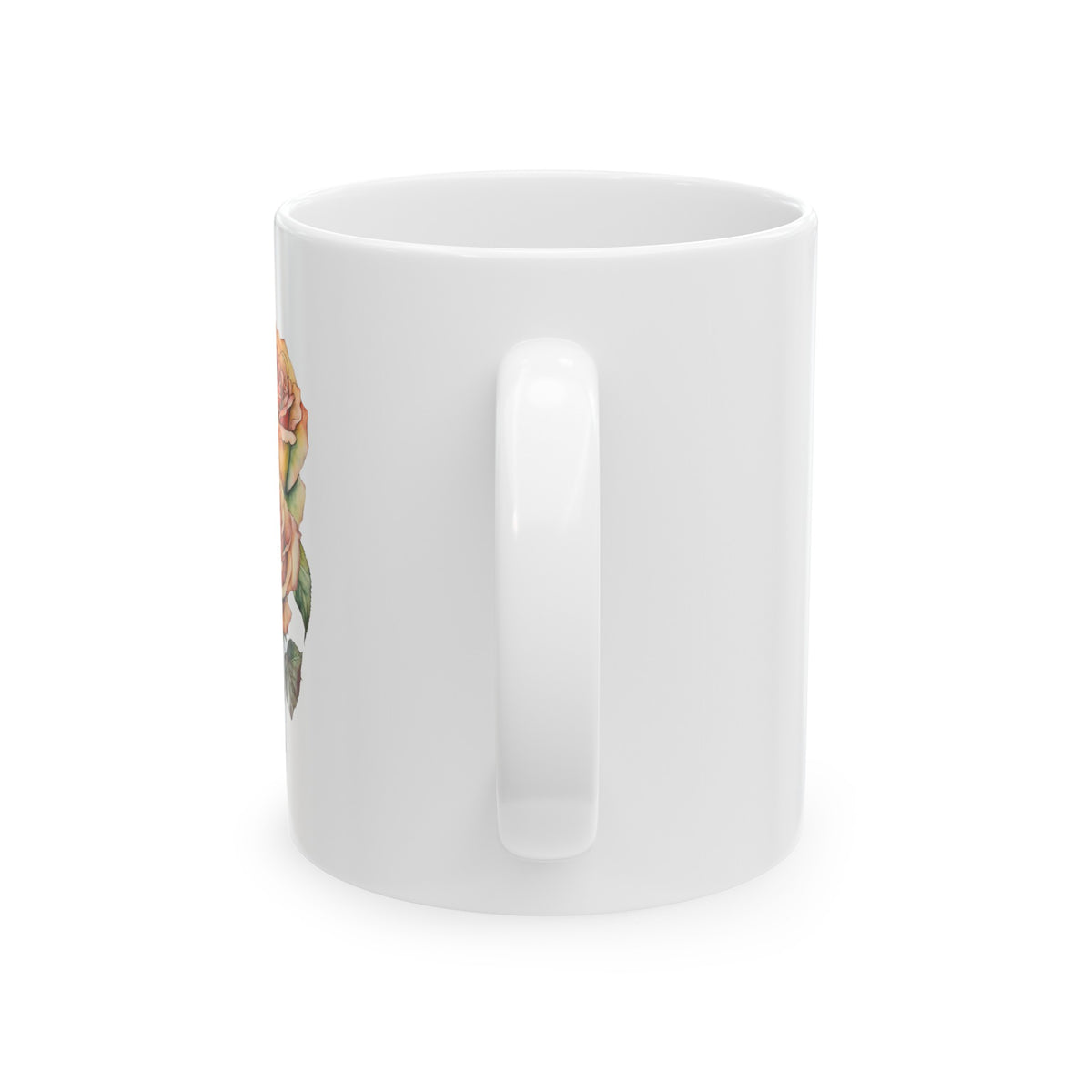 Rose Birthflower Ceramic Mug, 11oz flower mug, Boho White Mug - The Witchy Gypsy