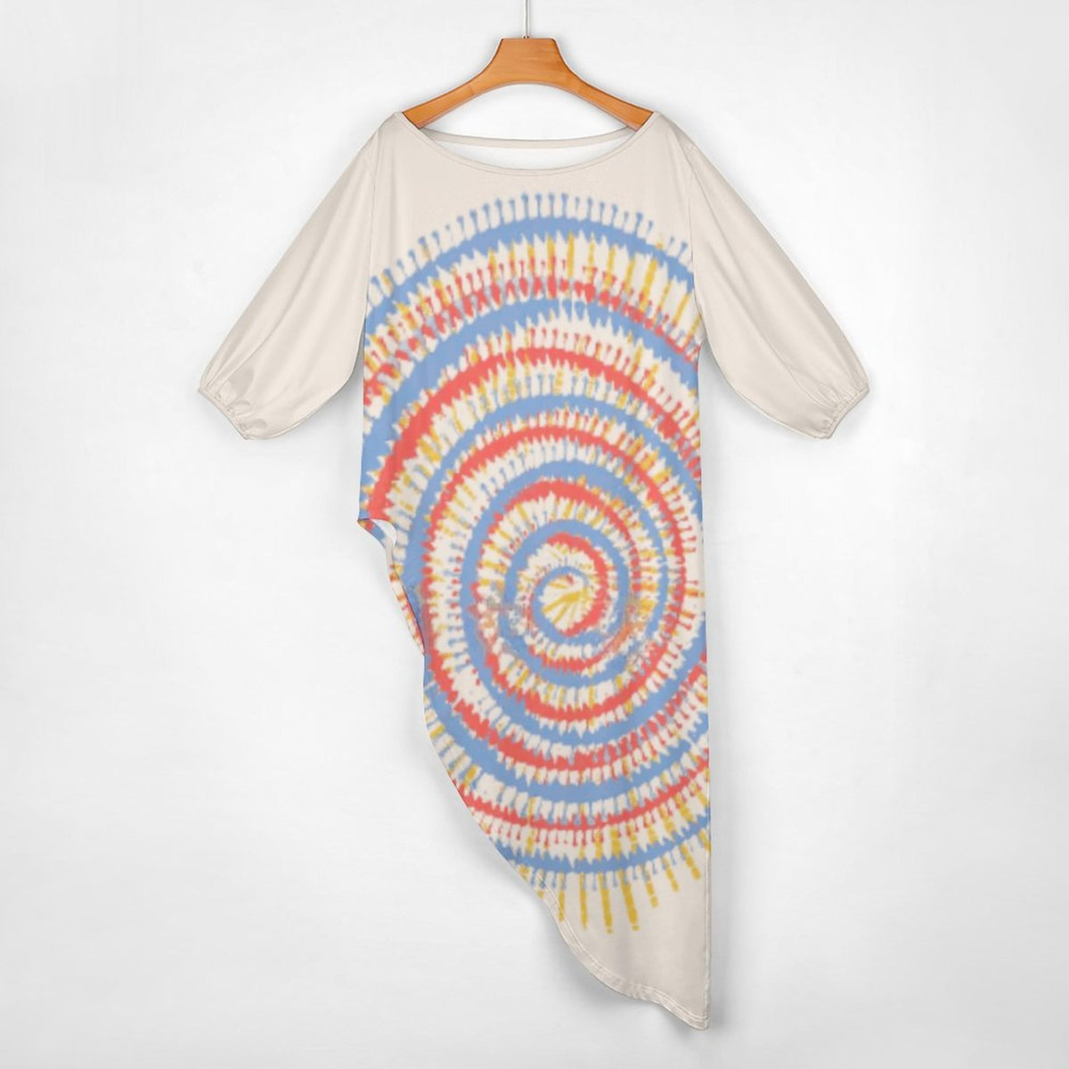 Boho Tribal Diagonal Shoulder Two Piece Set, Boho Ethnic Dress and leggings