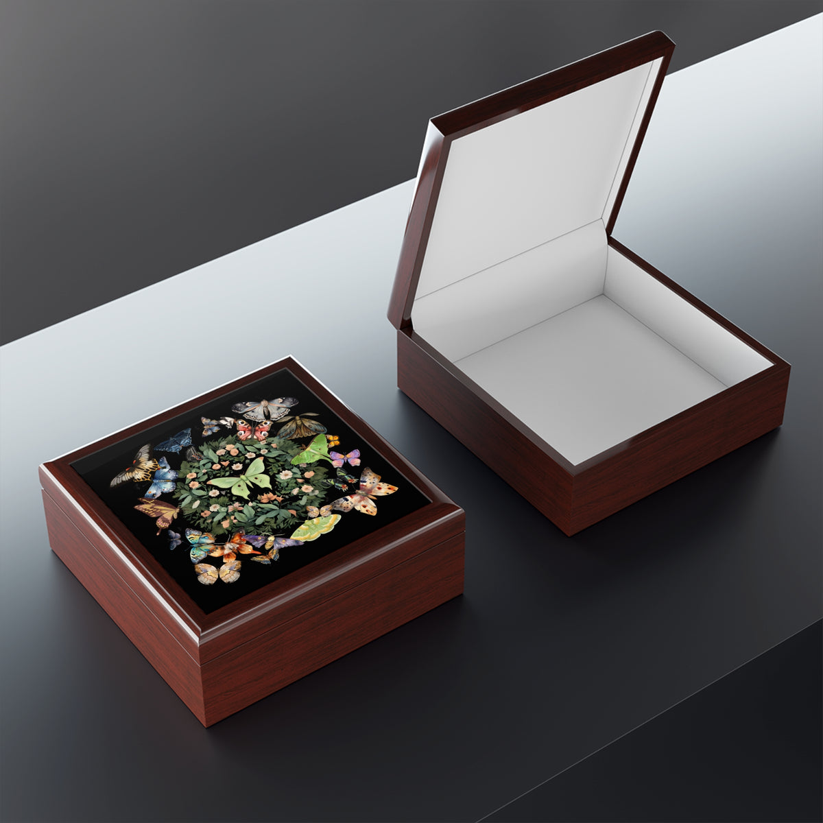 Luna Moth Jewelry Box: Witchcore Decorative Keepsake Storage
