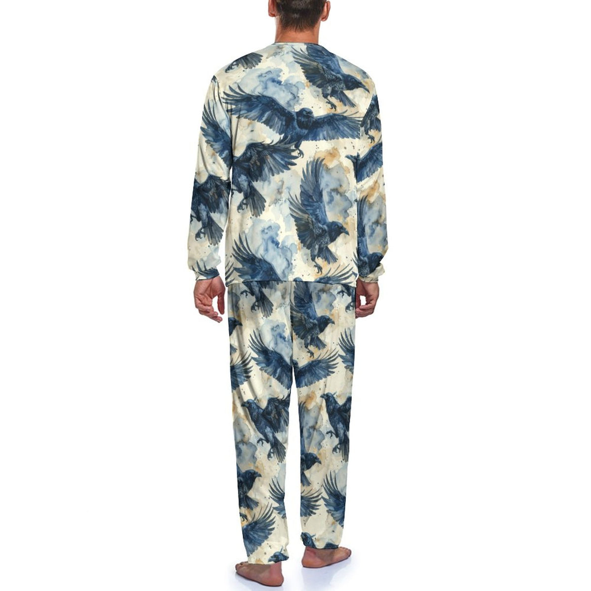 Crow's in Flight Men's Loungewear Set - Dark Academia Clothing