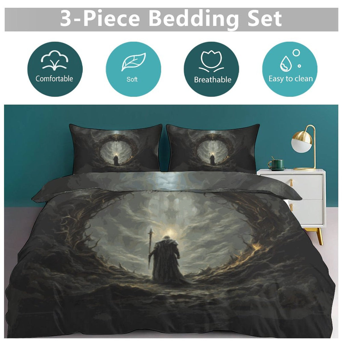 Age of Sigmor Bedding 3-Piece Bedding Set, Fantasy Gamer merch