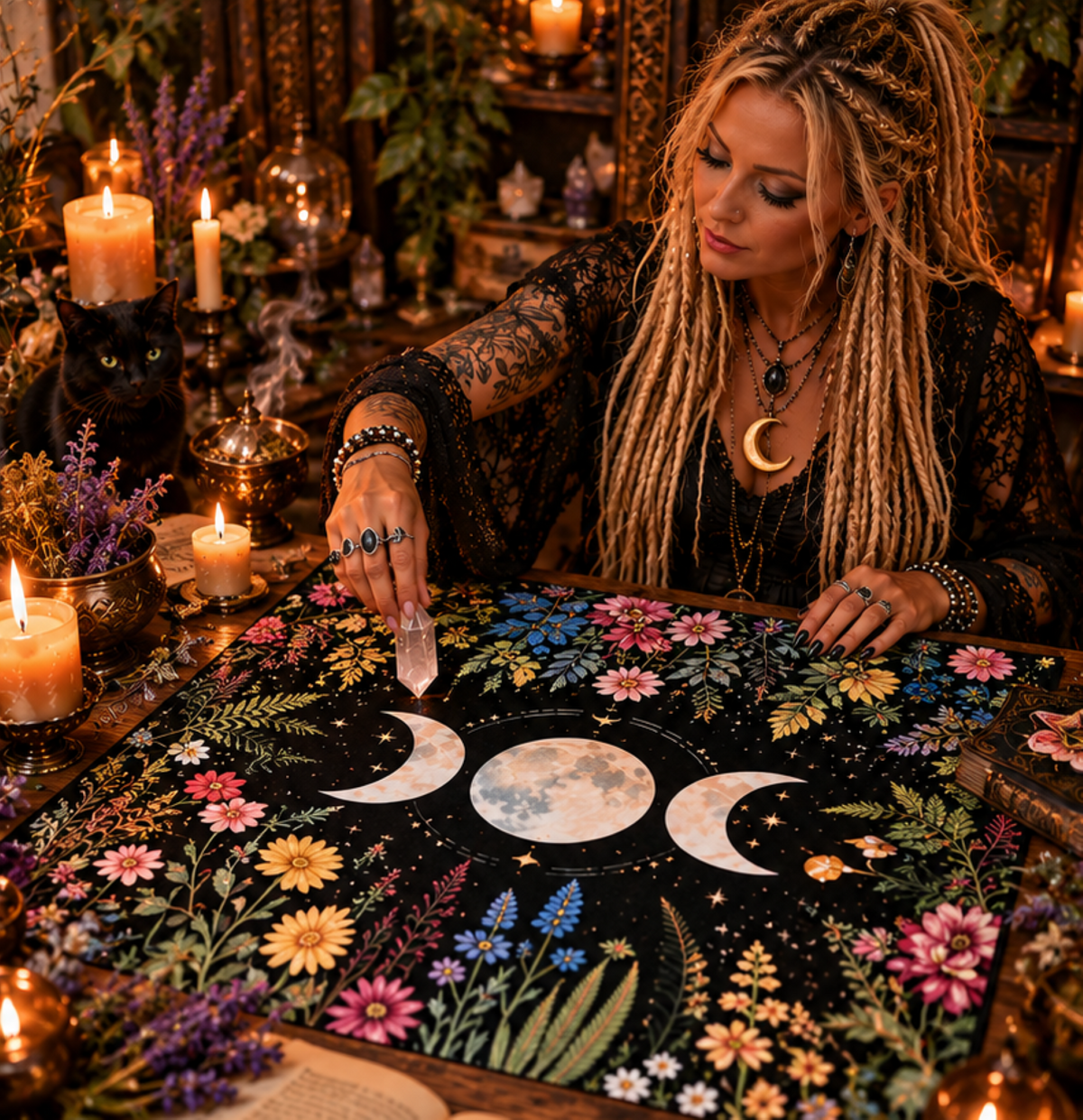 🌙 Witchy Altar & Tarot Cloth