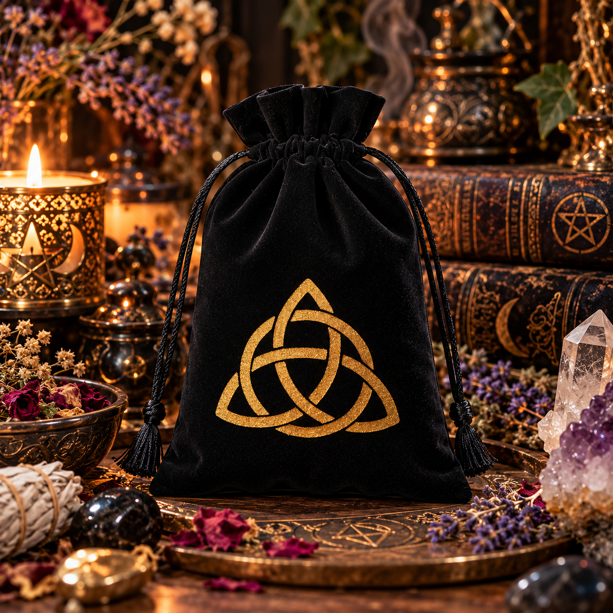 🔮 Velvet Witchcraft Tarot & Dice Storage Bag