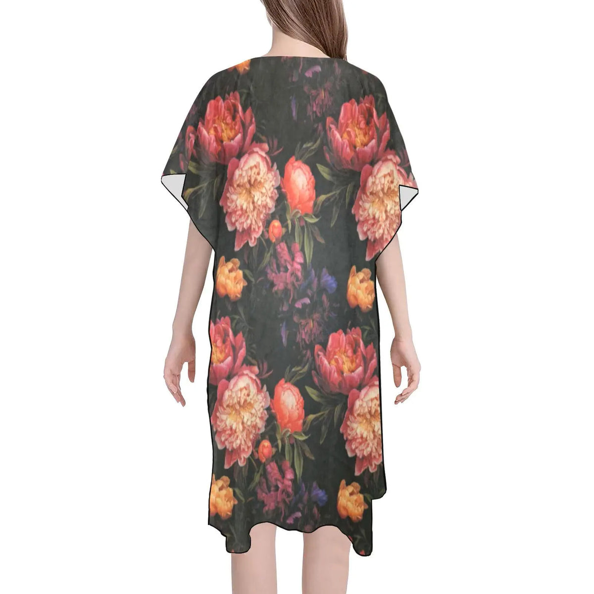 Floral patterned dress on a white background