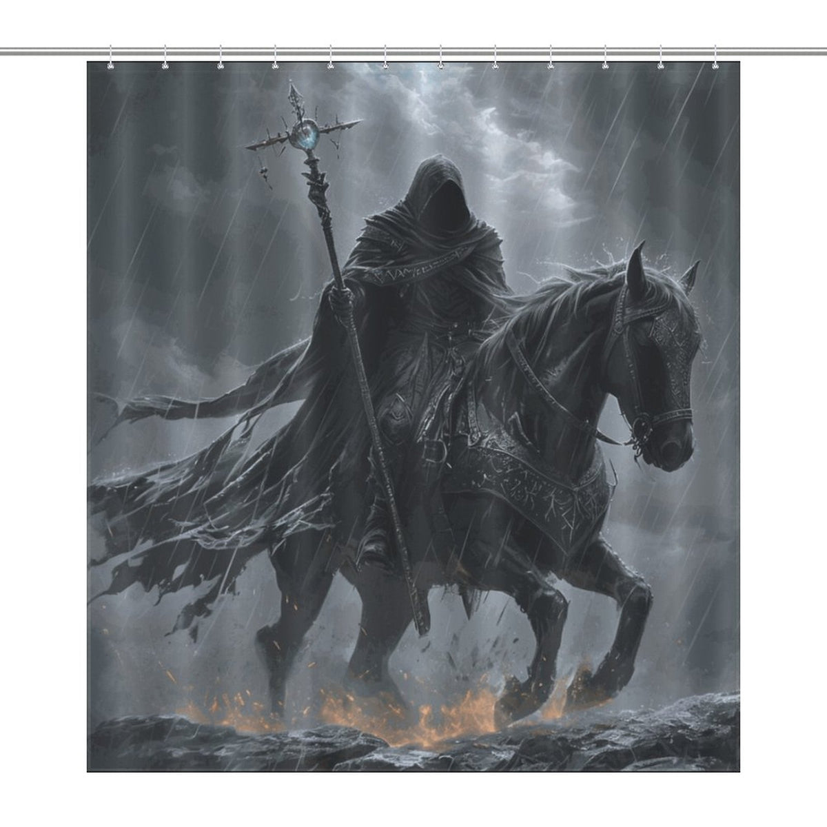 Elden Ring Cloaked Knight Shower Curtain-Gamer merch, Age of sigmar