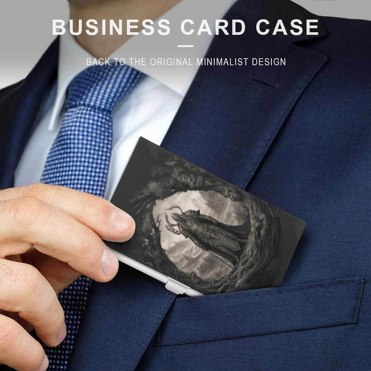 Gothic Warrior King Business Card Holder: Night Lord Gamer Gift