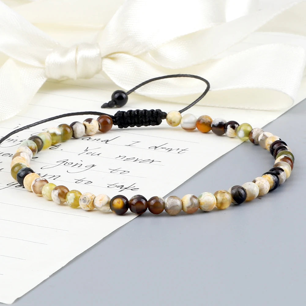 Natural Stone Agate &amp; Onyx Beaded Bracelets