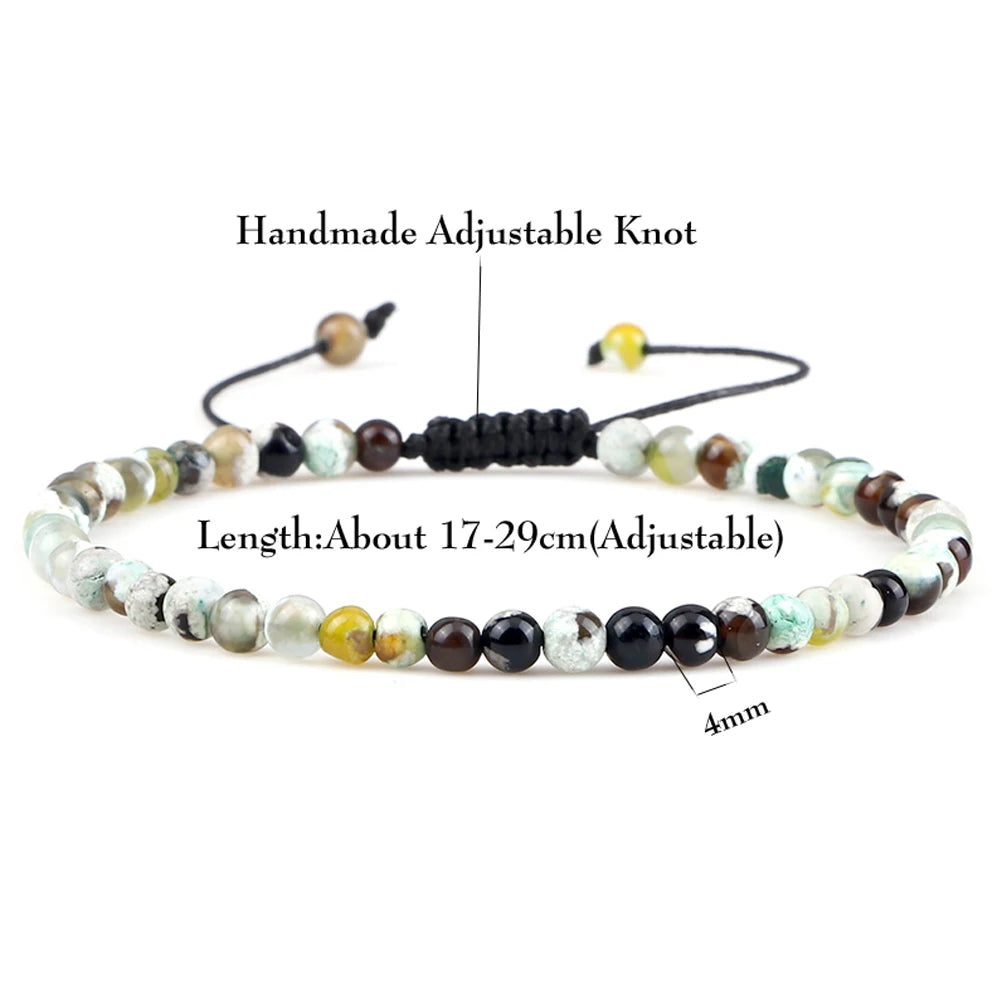 Natural Stone Agate &amp; Onyx Beaded Bracelets
