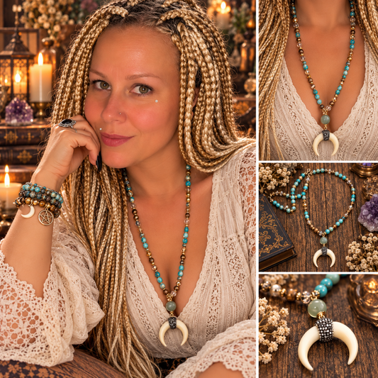 Bohemian Crescent Moon Necklace
